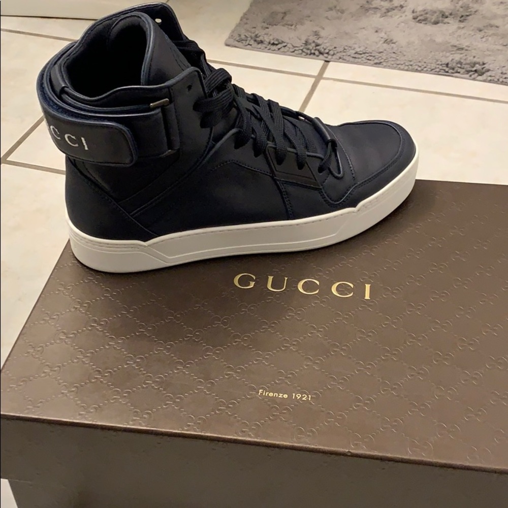 Gucci Navy Hightop Sneakers